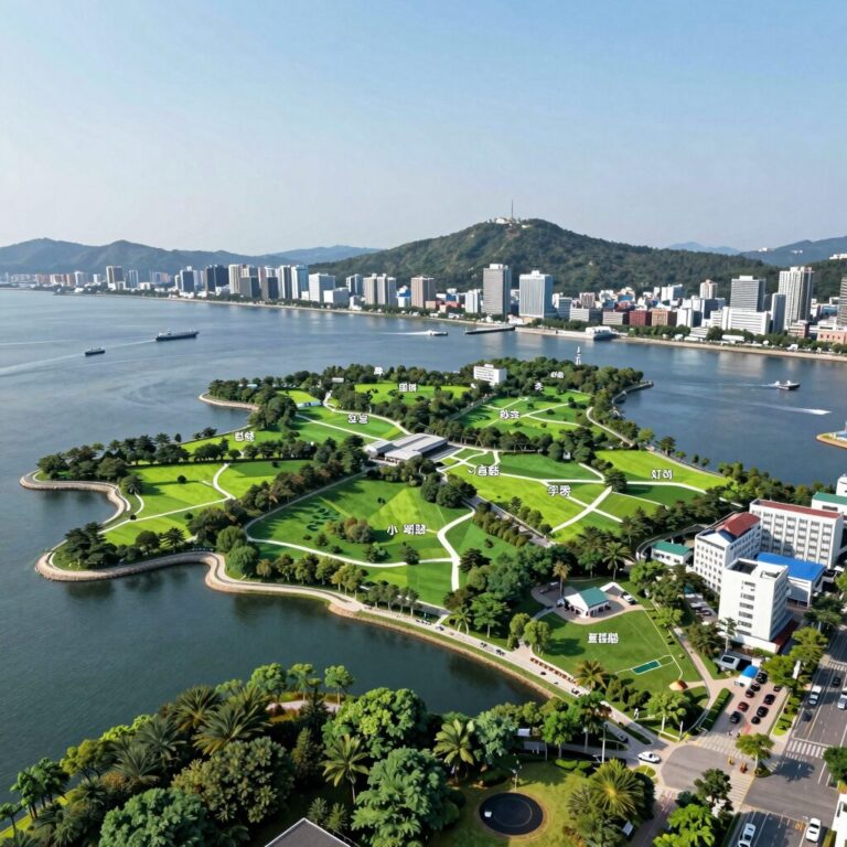 영종도 디에트르 라메르 단지 전경 조감도로 단지 규모와 주변 녹지가 잘 보임