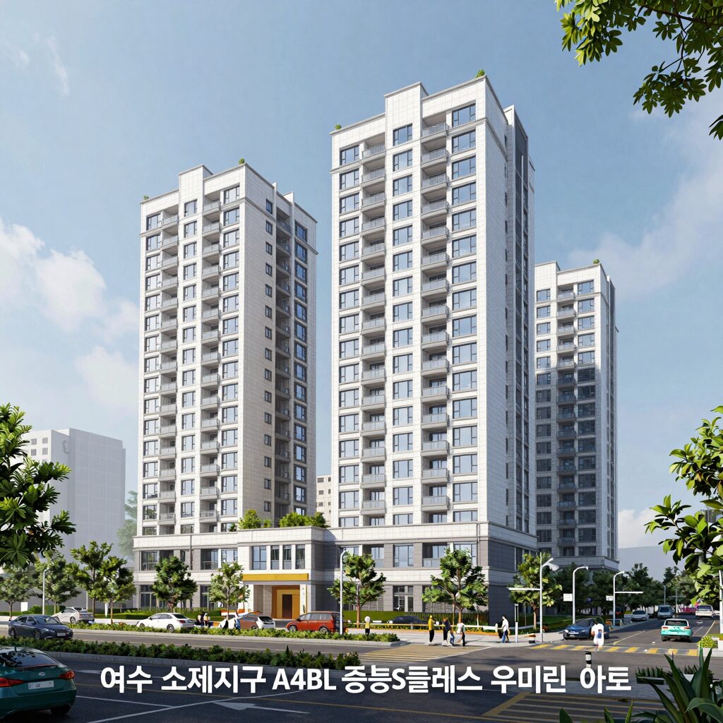 여수 소제지구 A4BL 중흥S클래스 우미린 아파트 위치 지도 및 주변 인프라 안내 이미지