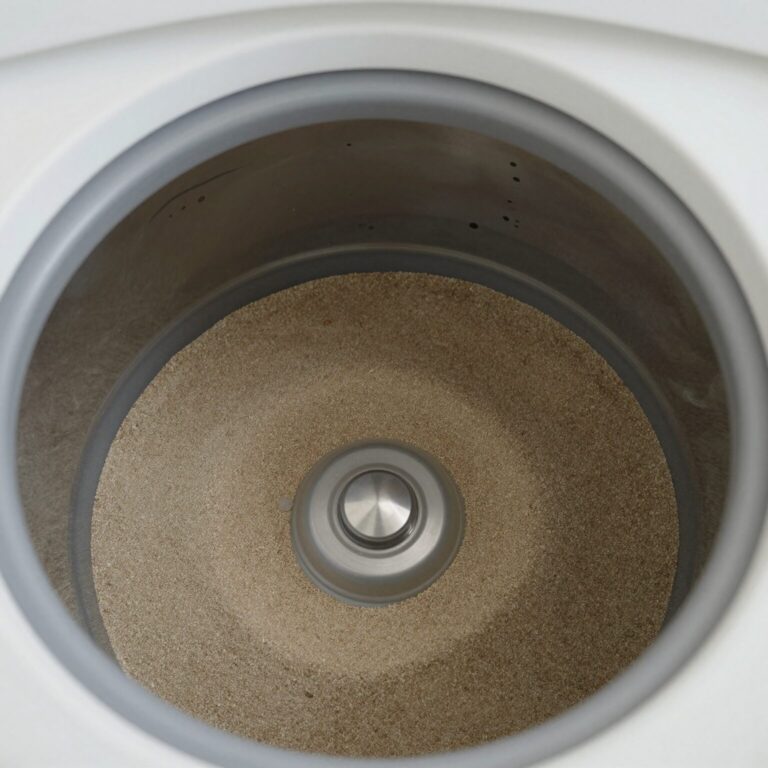 세탁기 배수 필터에 쌓인 모래