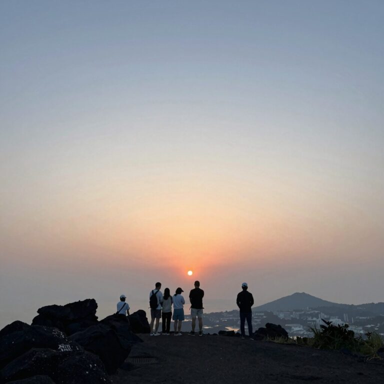 8월 제주도 성산일출봉에서 바라본 일출 풍경