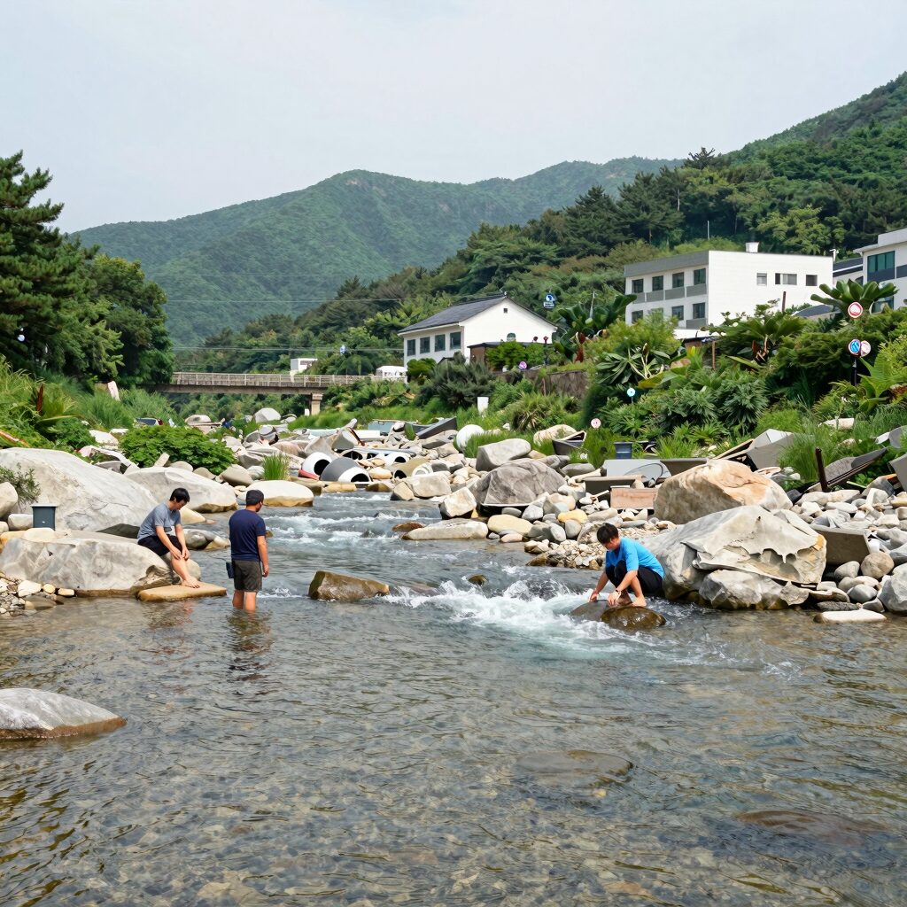 광양 옥룡계곡 백운산 휴양타운 계곡 물놀이와 닭구이