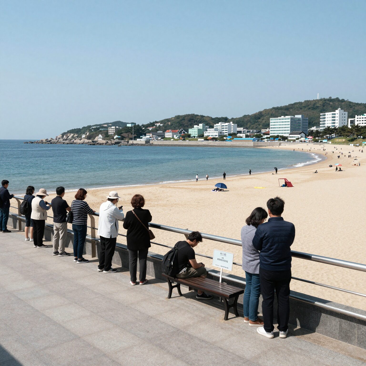 양양 낙산 해수욕장 쏘타스위트 그랑베이 발코니 뷰와 해변 전경