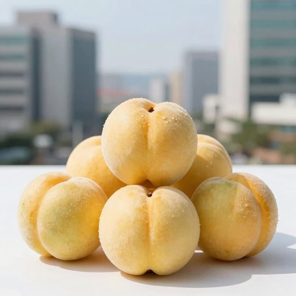 신선한 황도 복숭아 과일 사진