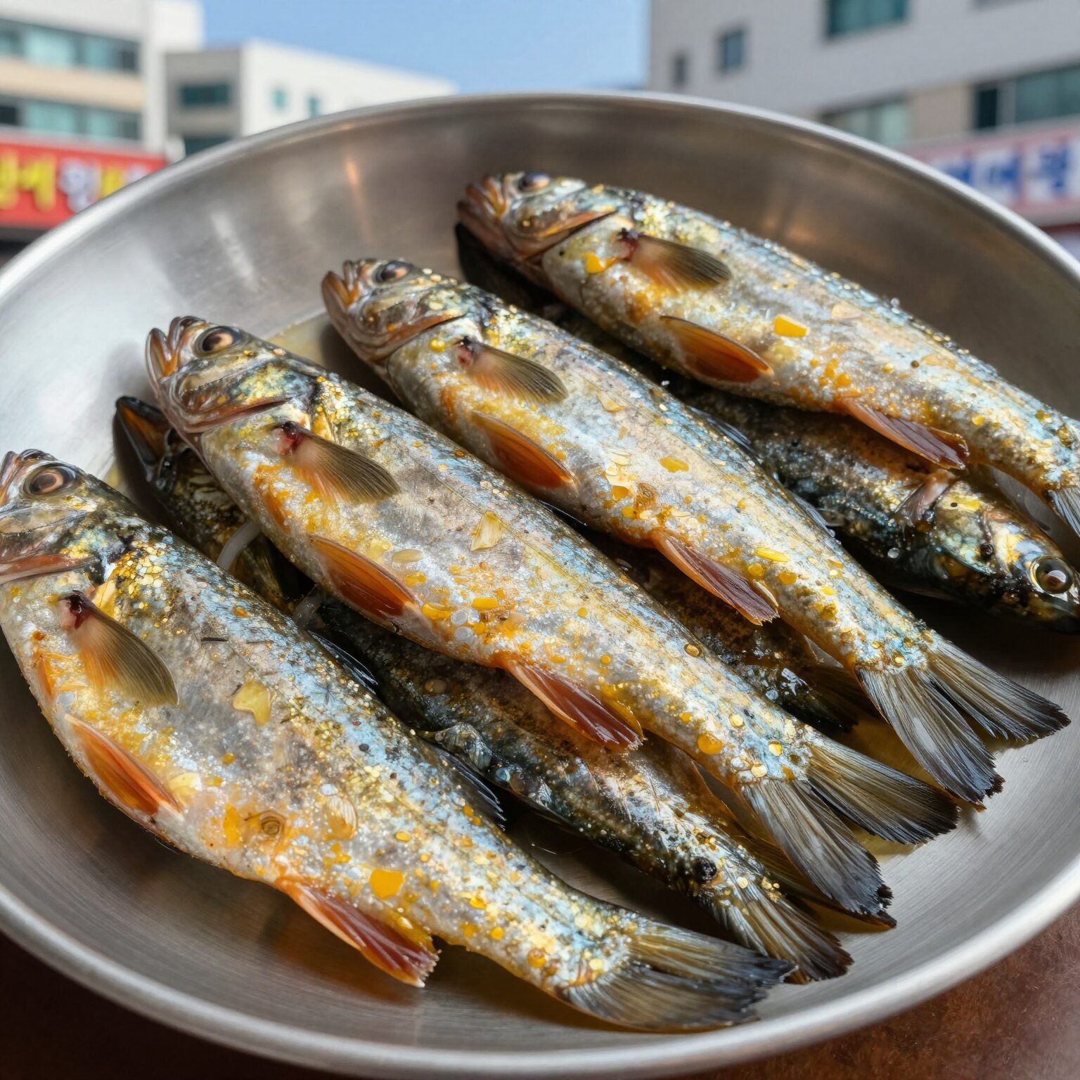 서울 민어 맛집 만애옥 송파 가락시장점에서 제공하는 민어 한상 코스 사진. 민어전, 민어회, 모둠 생선구이가 상 위에 가득 차려져 있다.
