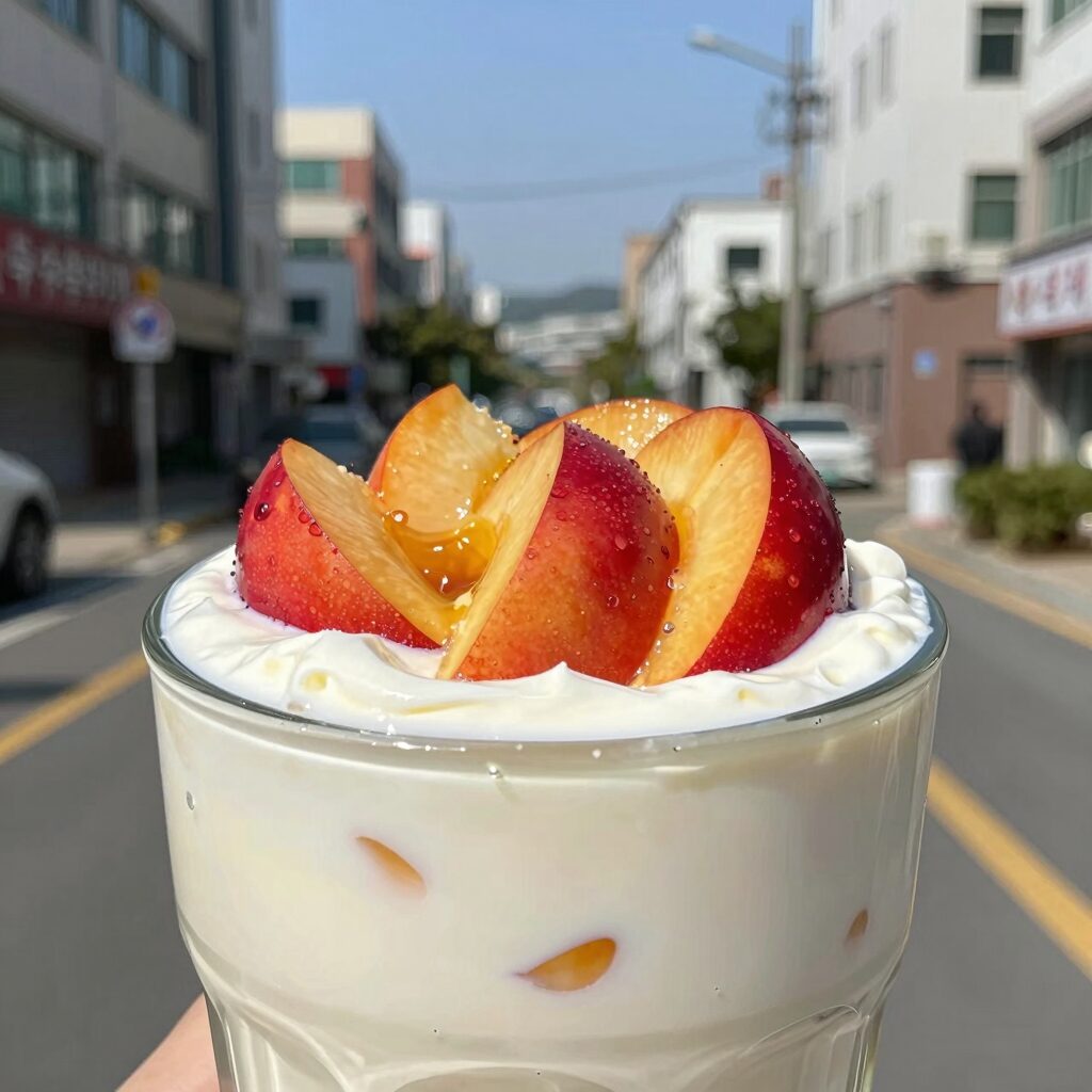 복숭아 궁합이 좋은 올리브유와 플레인 요거트를 곁들인 복숭아 요리