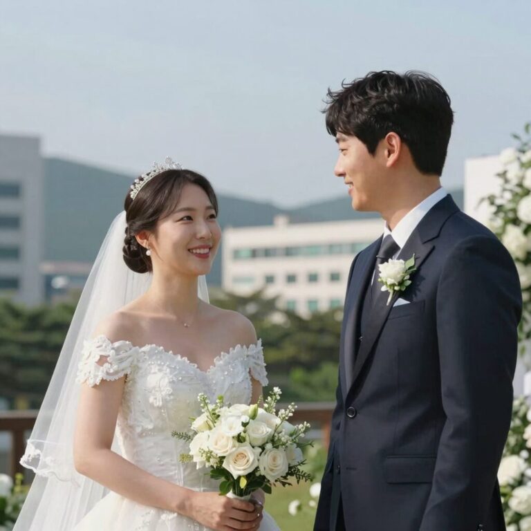 2PM 멤버 옥택연과 준케이의 결혼식 사진, 두 사람 모두 비공개 예식으로 진행되어 공개된 사진은 일부만 존재