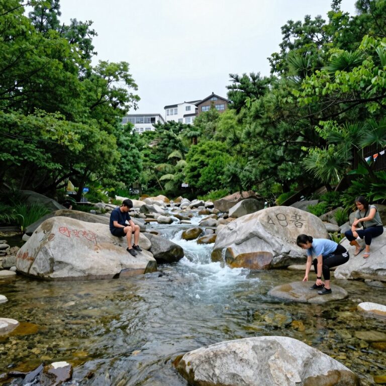 여름 뱀사골 계곡의 맑은 물과 푸른 숲