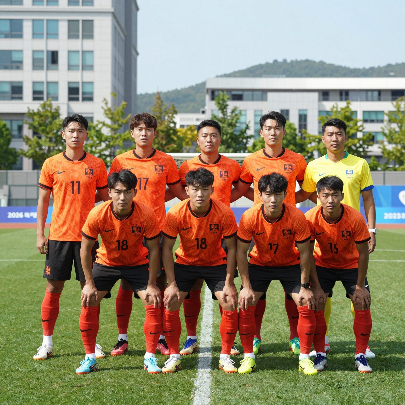 2026 북중미 월드컵 벨기에 축구 대표팀 선수들이 단체 사진을 찍고 있다