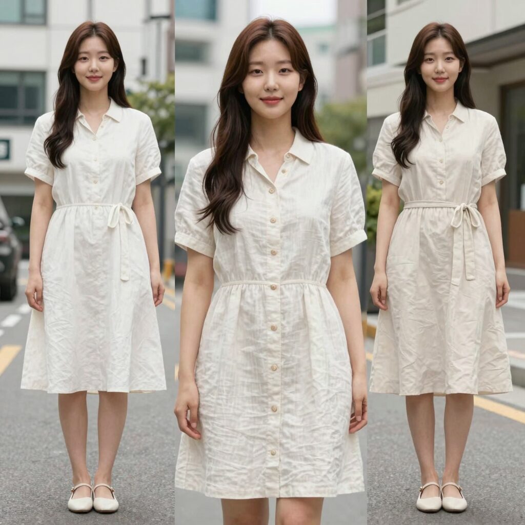 시원한 빅사이즈 린넨 원피스 여름 코디