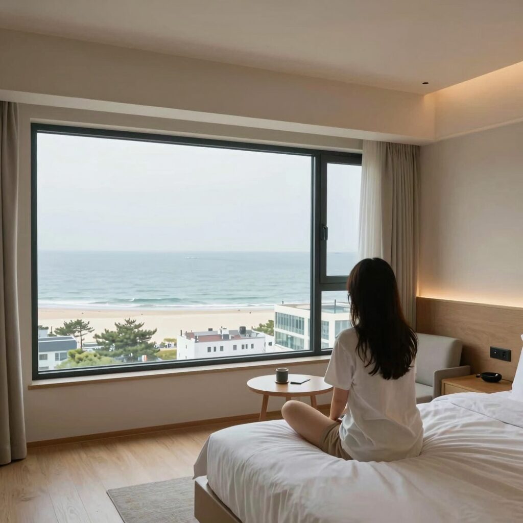 부킹닷컴 7월 할인코드로 예약한 이부스키 긴쇼 료칸 바다 전망 객실