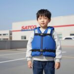 코스트코 아동용 남아 구명조끼 파란색 제품 사진