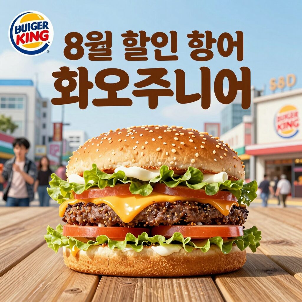 버거킹 8월 할인 행사 와퍼주니어 메뉴 가격