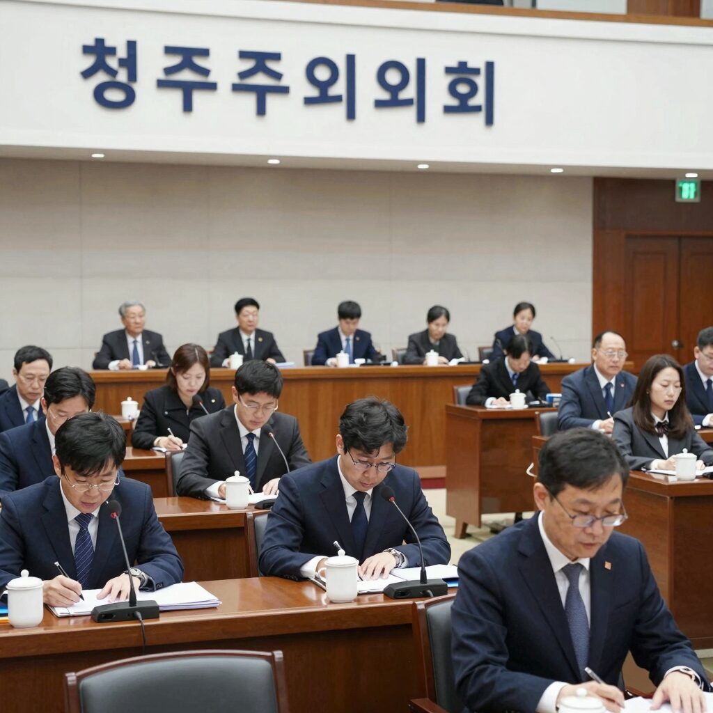 청주시의회 본회의장에서 의원들이 회의 중인 모습