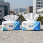 여름 땀과 불쾌감 해결하는 쿨티슈 실제 사용기 크린원 갸스비 비오레 쿨티슈 세 제품을 나란히 비교한 사진으로 각각의 포장과 티슈 크기를 보여줌