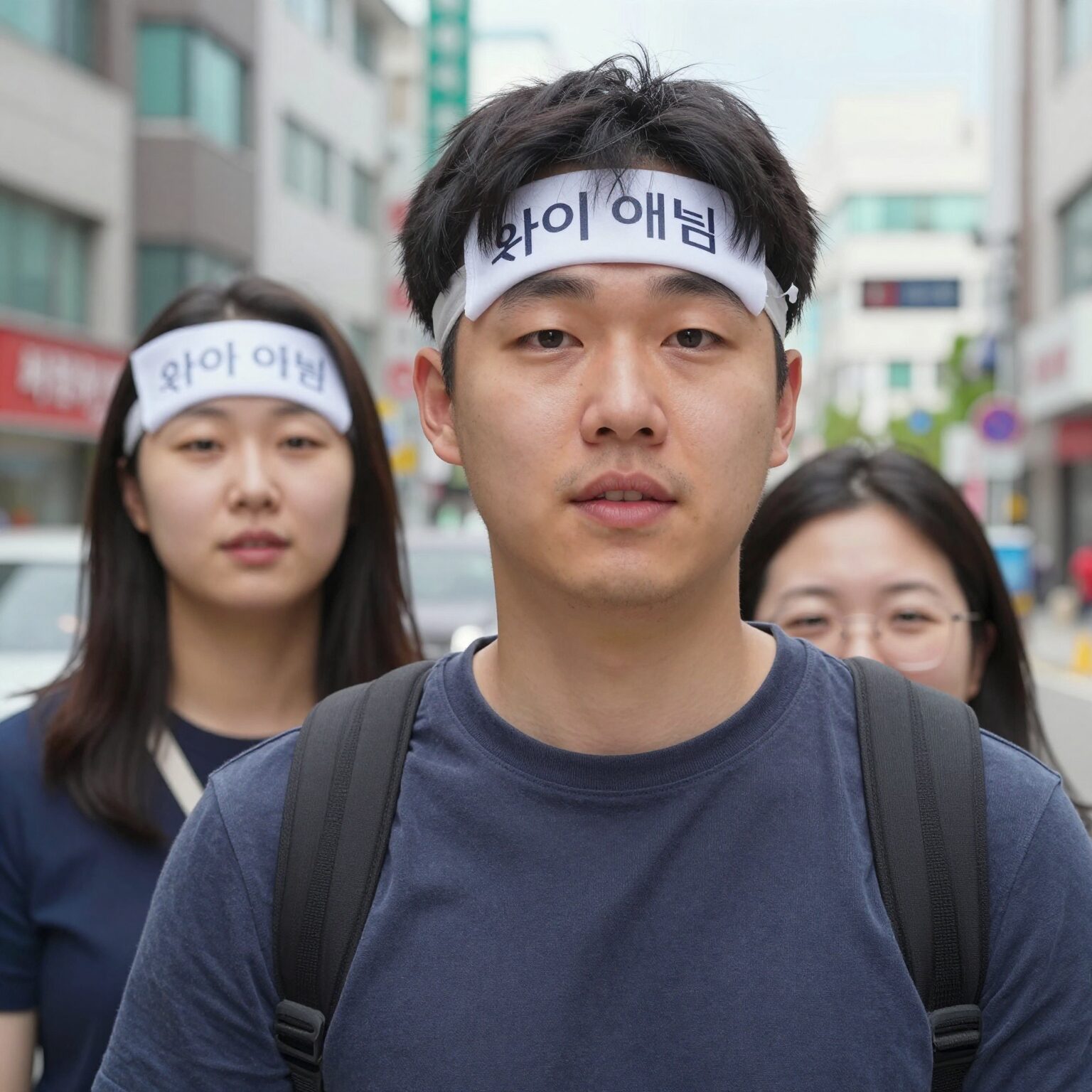 아이 이마에 붙인 쿨팩 시원해하는 표정