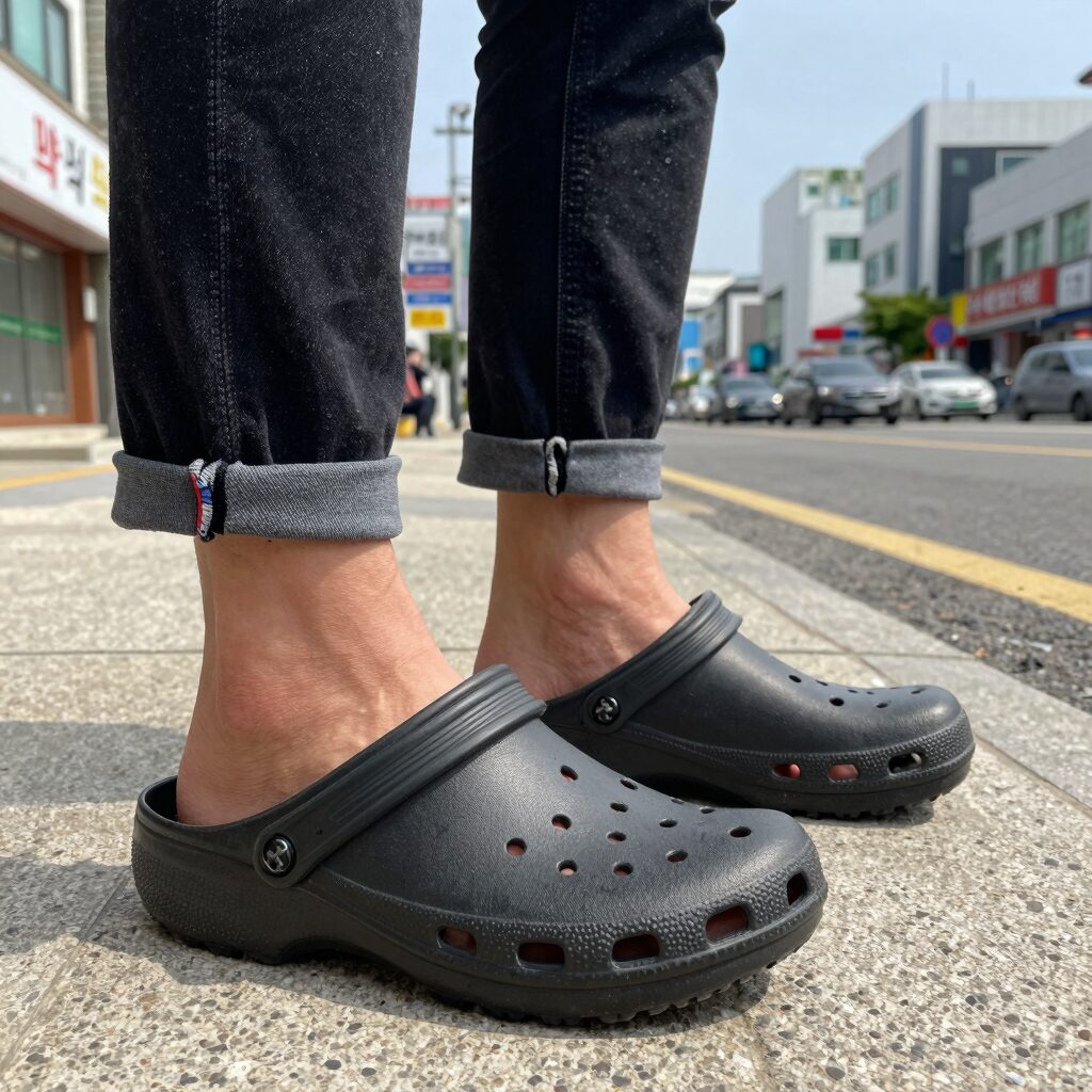 계곡에서 신는 크록스 클래식 클로그 K 실사용 모습