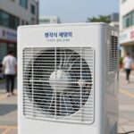 냉각식 제습기의 내부 구조와 공기 흐름도