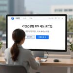 국민건강보험 EDI 서비스 로그인 화면과 인증서 등록 버튼