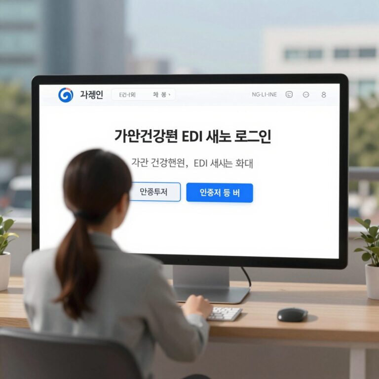 국민건강보험 EDI 서비스 로그인 화면과 인증서 등록 버튼