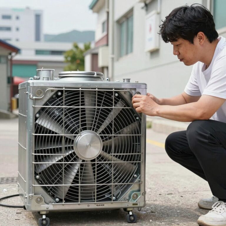 선풍기 콘덴서 외관 확인 부풀어 오른 모습