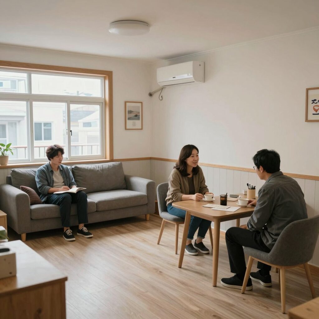그루터기흑염소탕 매장 내부 모습으로 가정집을 개조한 아늑한 분위기