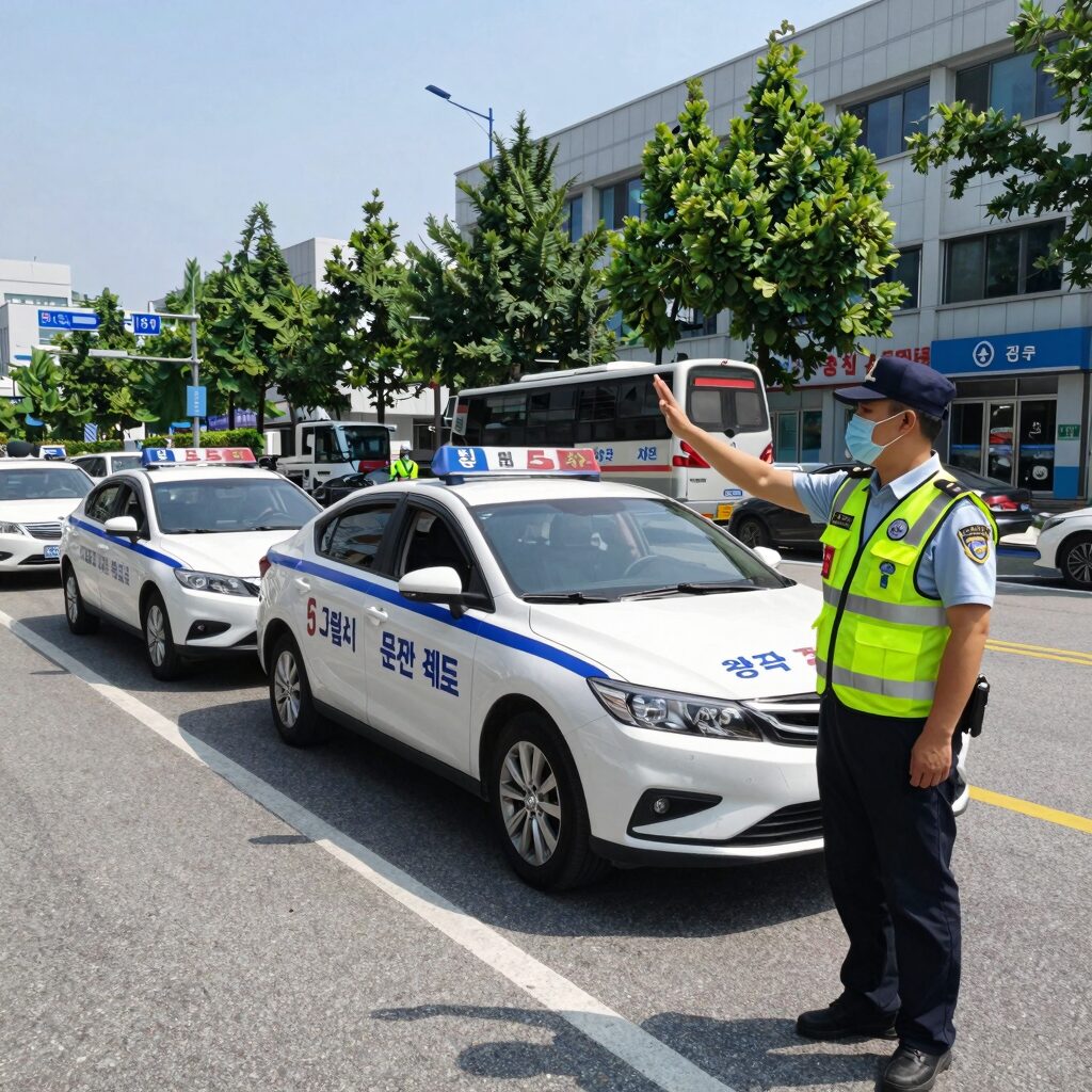 광주경찰청 교통질서 캠페인과 5대 반칙운전 계도 현장