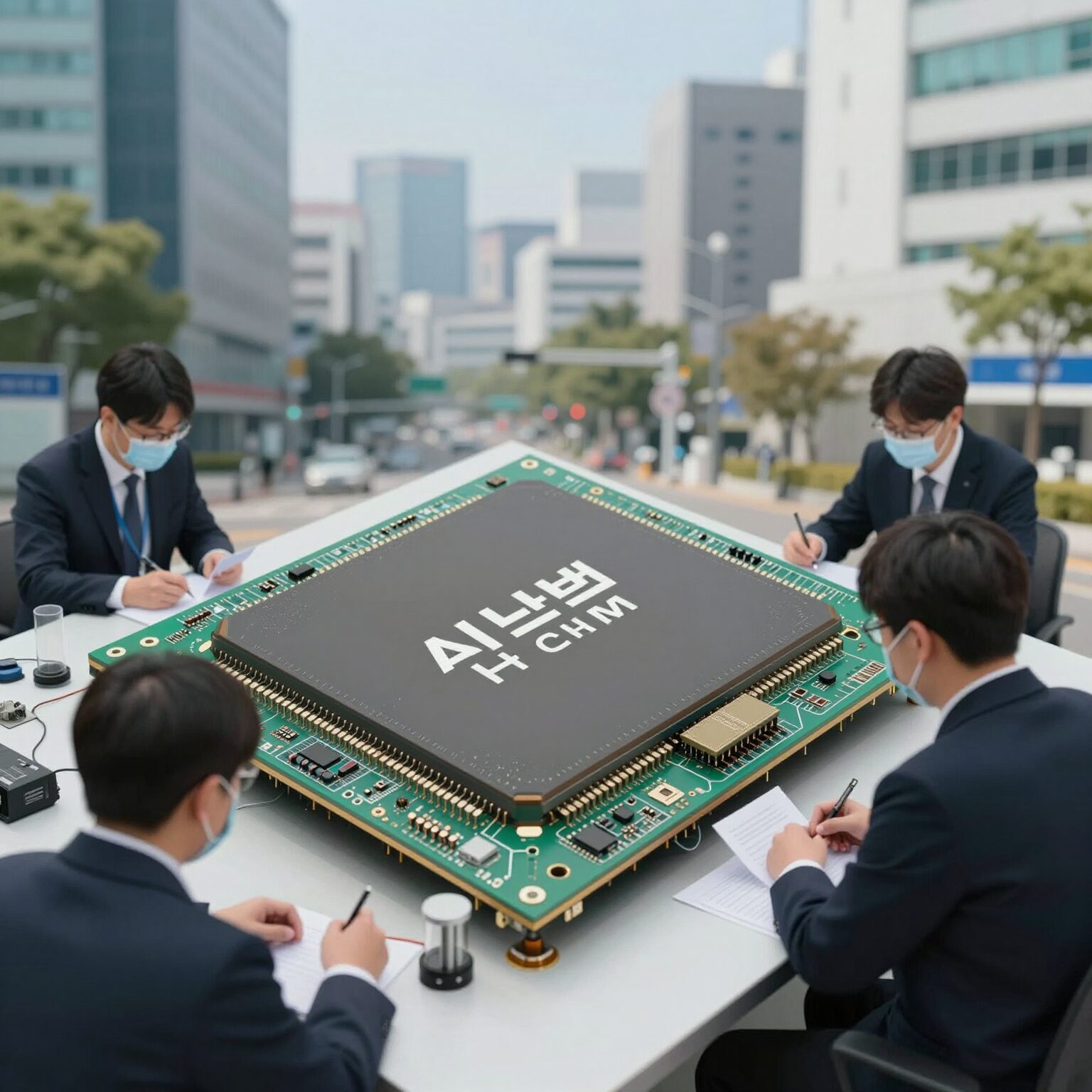 AI 반도체 HBM 칩 이미지로 2분기 실적발표 일정과 관련된 핵심 기술