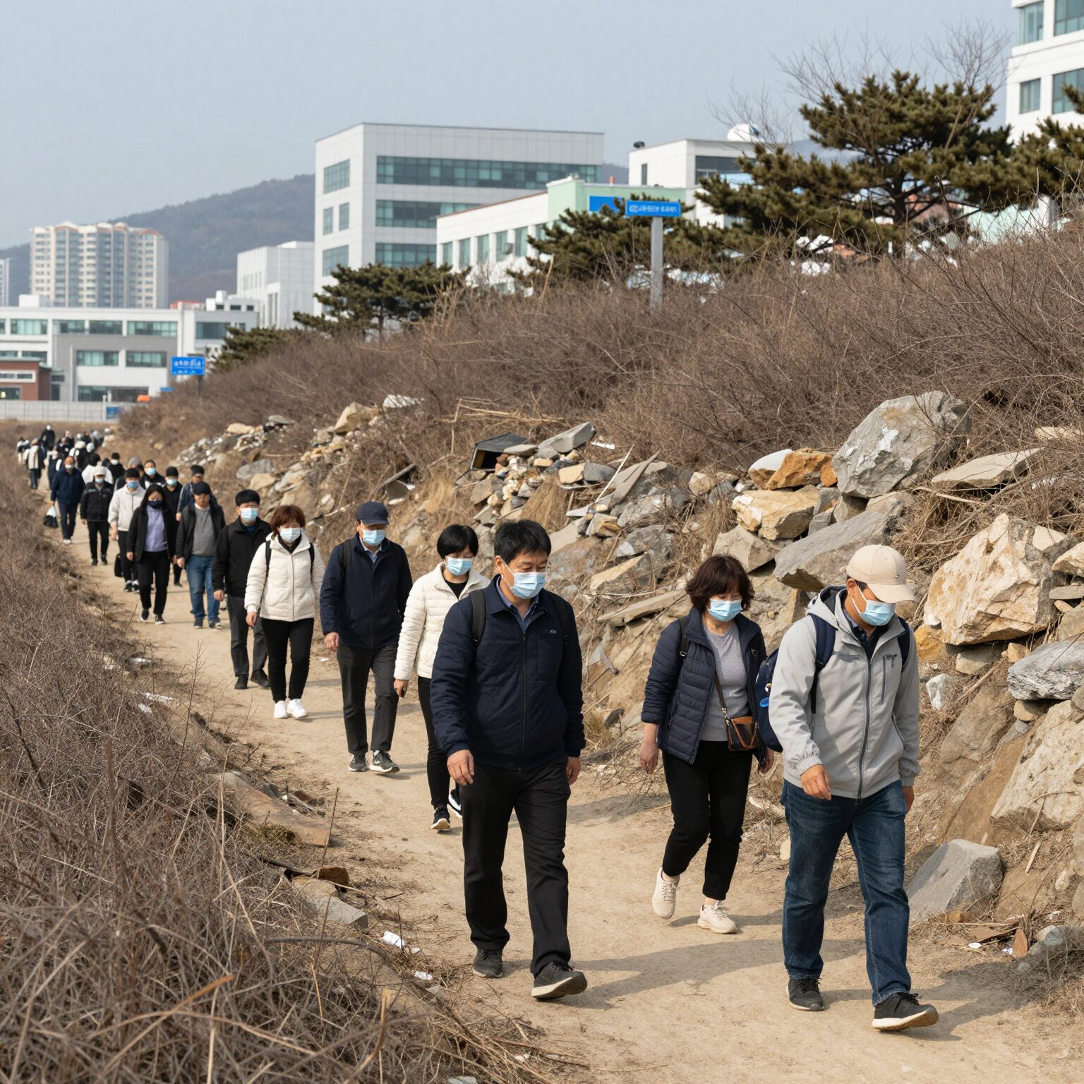 인천 서해구 대피령 당시 시민들이 지하 대피소로 이동하는 모습