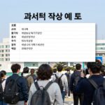 과세특 작성 예시 표, 교과 세부능력 특기사항 샘플을 보여주는 이미지