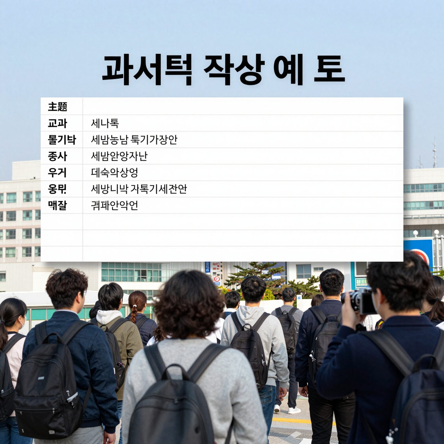 과세특 작성 예시 표, 교과 세부능력 특기사항 샘플을 보여주는 이미지