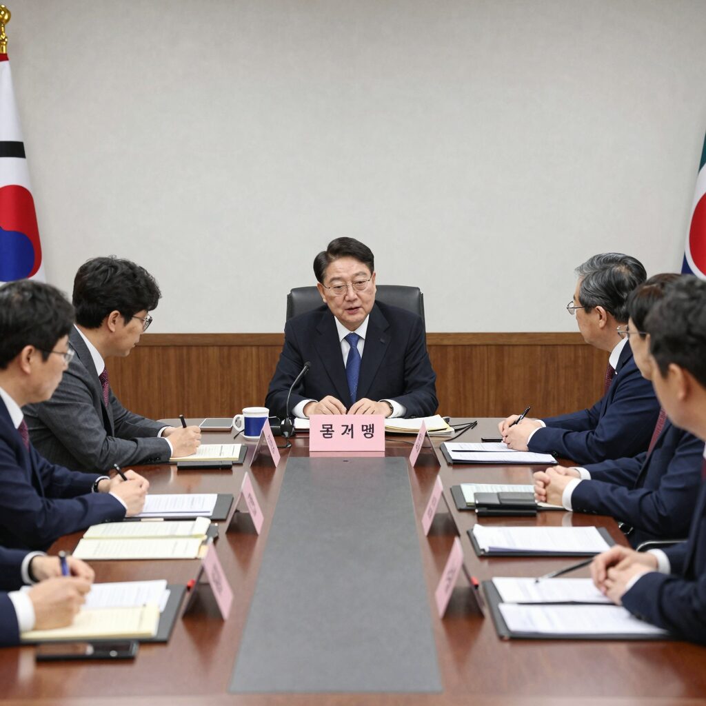 이 대통령 전대 기탁금 관련 회의 장면
