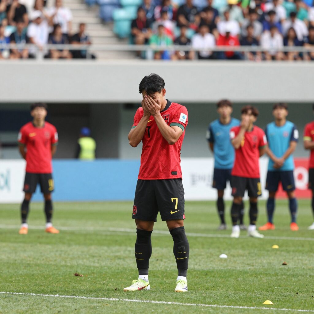음바페가 모로코전에서 결승골을 넣고 기뻐하는 모습, 배경에는 관중과 동료 선수들이 보인다.