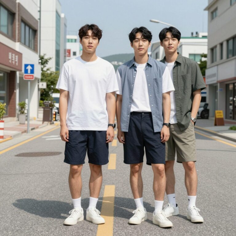 여름 남성 쪼리 스타일링 모습
