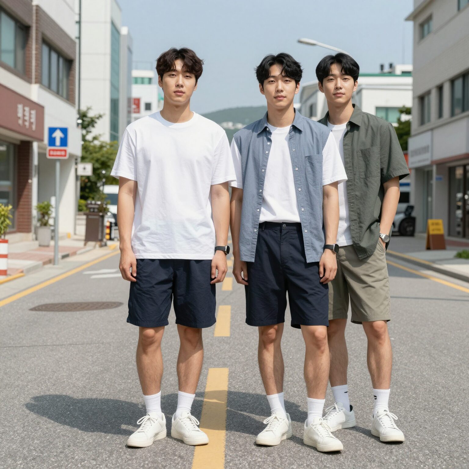 여름 남성 쪼리 스타일링 모습