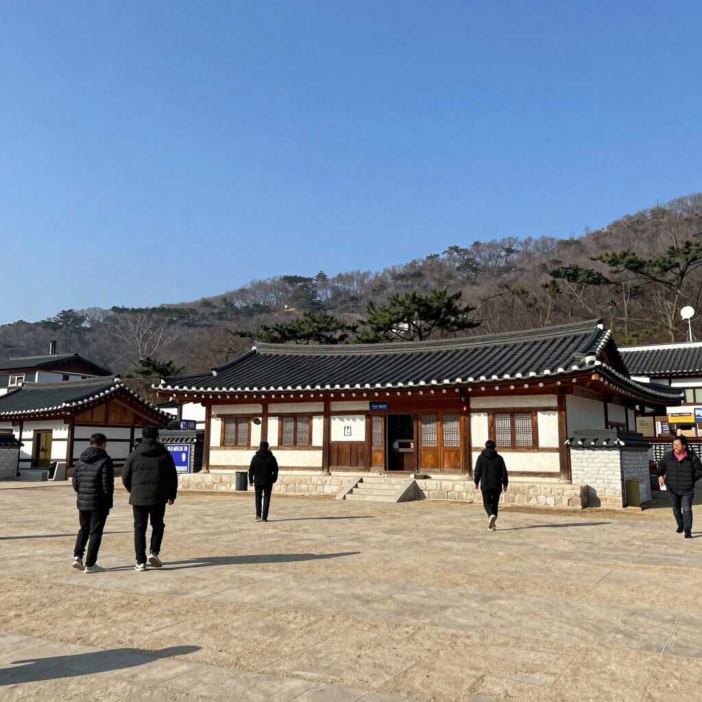 밀양 얼음골 펜션 계곡과 평상 전경