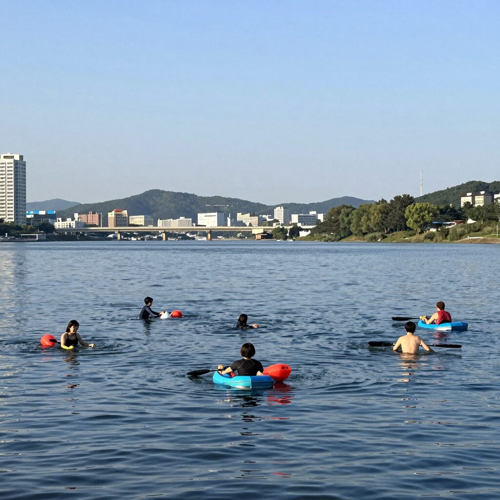 남양주 수상레저 보트 타는 모습, 시원한 북한강 위에서 신나게 물놀이하는 장면
