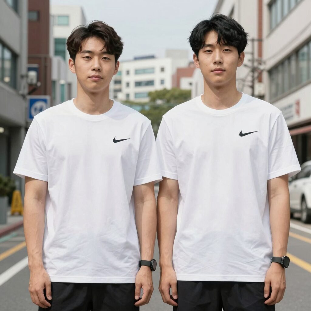 나이키 커플 티셔츠 스우시 로고 핏