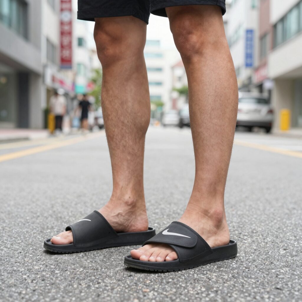 남자나이키샌들 실물 착용 모습