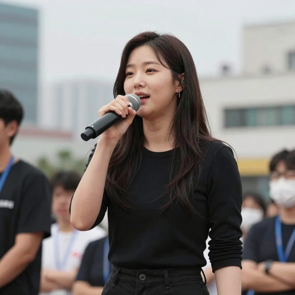 뮤지컬 무대에서 열연하는 박해미의 모습, 카리스마와 안정적인 가창력이 돋보인다