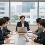 기아자동차 디자인 총괄 박상준 부사장이 디자인 회의 중인 모습