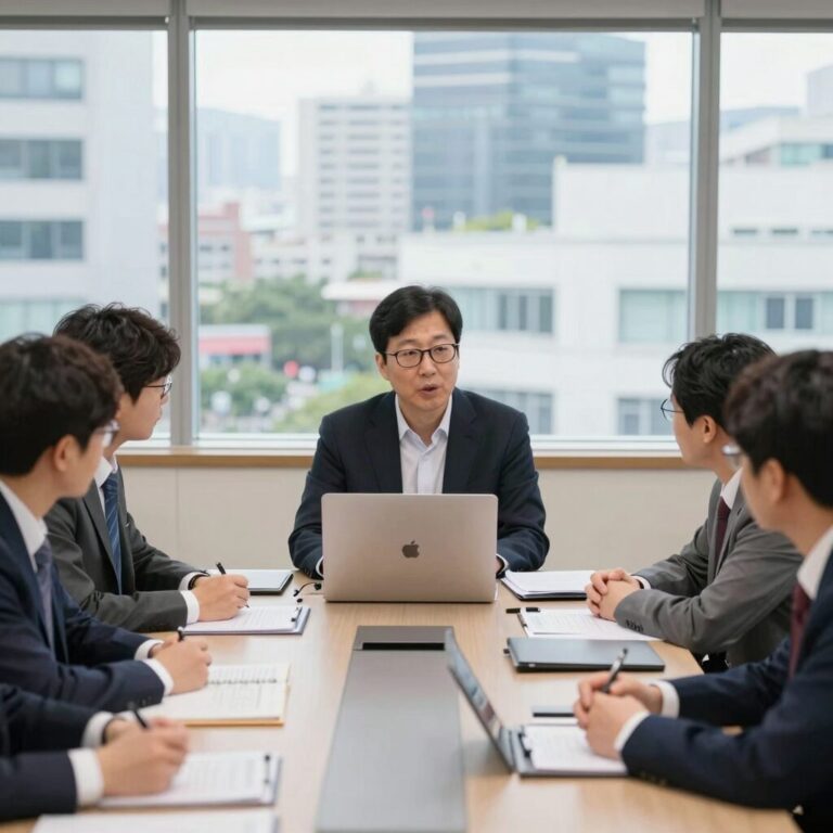 기아자동차 디자인 총괄 박상준 부사장이 디자인 회의 중인 모습
