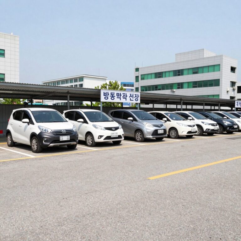 방동약수터 주차장 전경, 무료 주차장으로 소형 차량 10대 정도 주차 가능