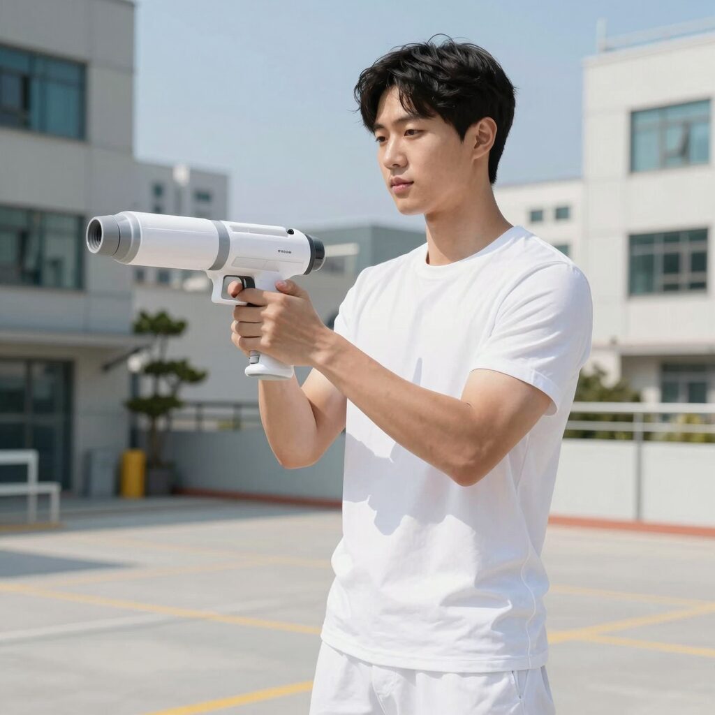 파워배틀 라이팅 워터건 화이트 모델 실물 사진