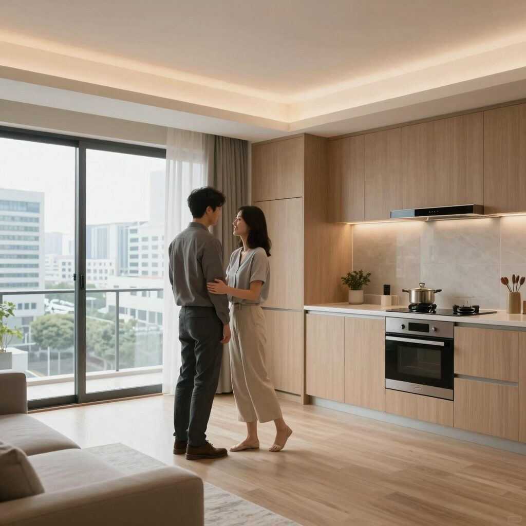 프리메라 풀빌라 302호 객실 내부와 주방
