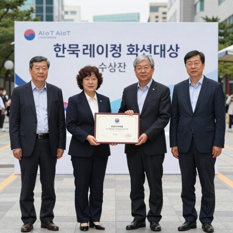 한국레이컴 AIoT 혁신대상 수상 순간