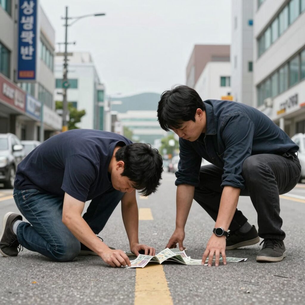 삼성 류지혁이 LG 구본혁과 충돌 후 쓰러져 있는 모습
