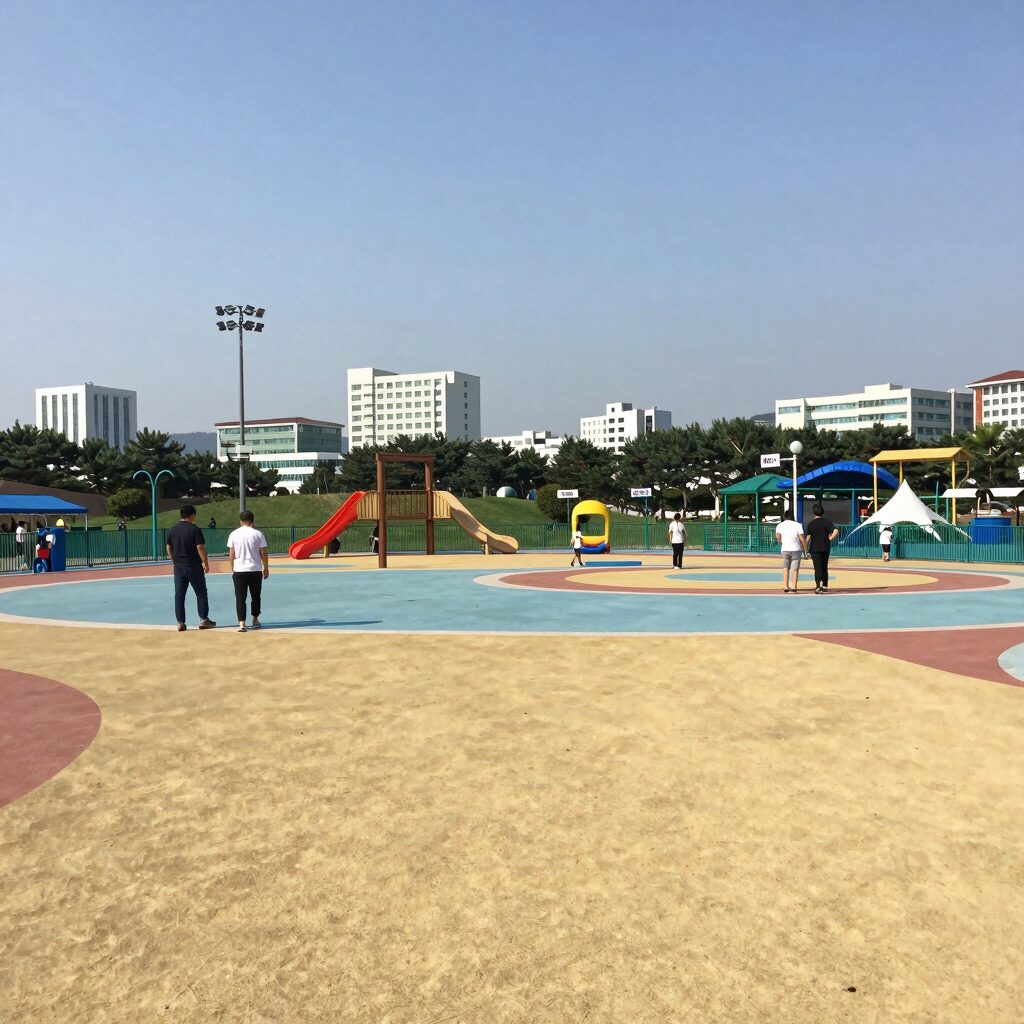 서울 성동구 살곶이 물놀이장 전경 사진