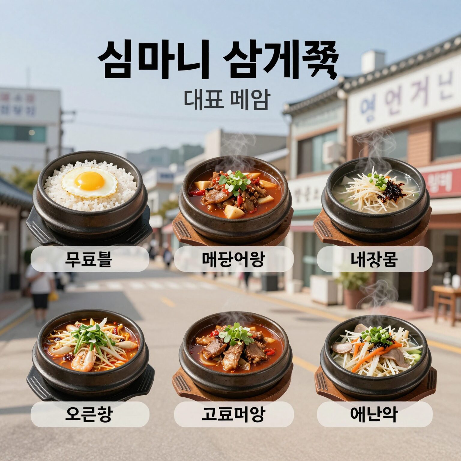 심마니 삼계탕 네 곳의 대표 메뉴와 특징을 한눈에 비교한 표