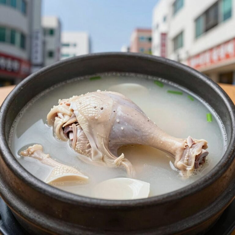 등촌 정일품 삼계탕 뽀얀 육수와 부드러운 닭다리