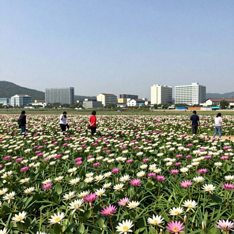 시흥 관곡지 연꽃 만발한 전경